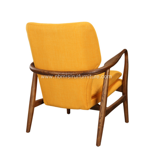 Nordic casual yellow leather fabric single sofa